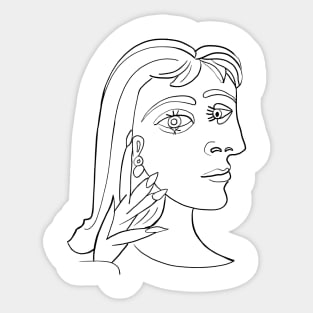 Picasso Woman's head #5 Lineart Sticker